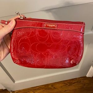 Coach red wristlet - never used!